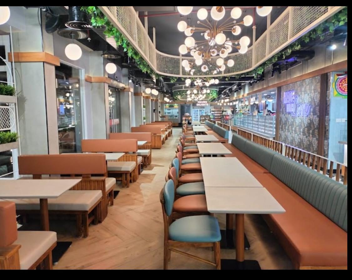 Food court seating and booths, commercial fit-out