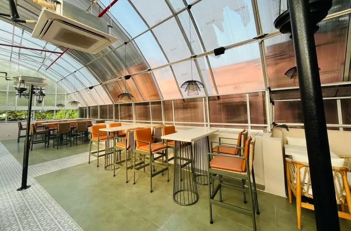 Cafe 82 rooftop bar seating, Kolkata