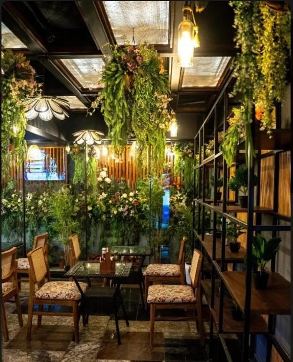 Cabana cafe garden-themed seating, Preet Vihar Delhi
